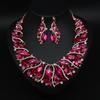 European and American Fashion Necklace Women's Earrings Set Luxury Bridal Banquet Dress with Accessories