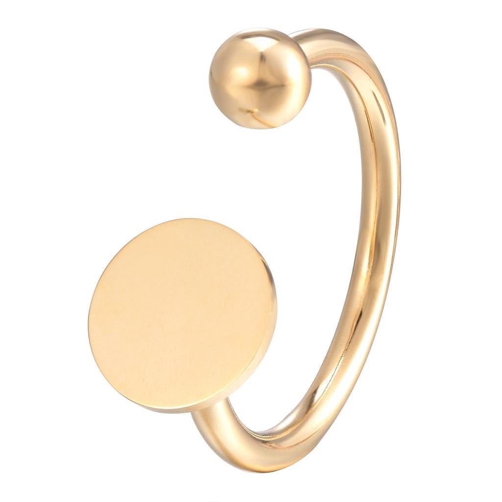 Personalized Garden Ball Comes and Goes, Ring Trend Minimalist Style Niche Design Open Ring Female Titanium Steel