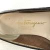 Salvatore Ferragamo Vara Ribbon Crocodile Leather Pumps Brown Size 6C (23.0cm) Italy Made(USED)