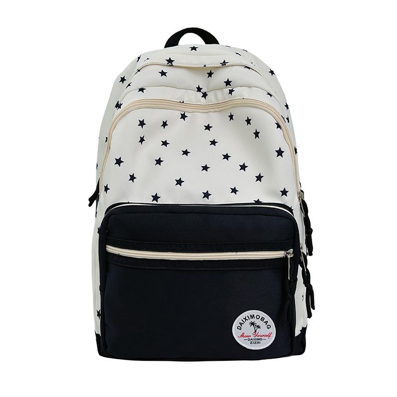Cross-border Star Print Junior Backpack: Large, Lightweight, Simple and Casual.