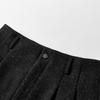 Xiangying Women's Dark Gray High-Waist Straight-Leg Trousers