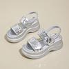 Summer JX new sequined thick-soled heightening sandals with skirts fashionable casual outer sandals