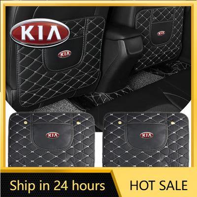 2026 Hot Car Sticker PU Leather Car Anti-Kick Mats Auto Seat Back Protector Cover Styling For KIA Rio Ceed Sportage Cerato Soul