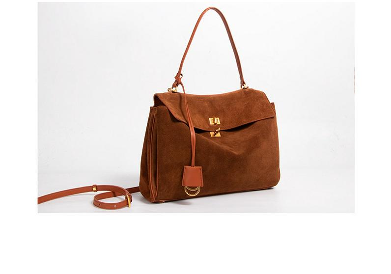Genuine Leather Crossbody Tote Bag - Large Capacity, Light Luxury Suede Underarm for Women