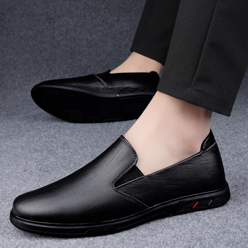 Casual Leather Shoes Men's Autumn Leather Business Dress Soft Leather Soft Sole Dad Men's Shoes