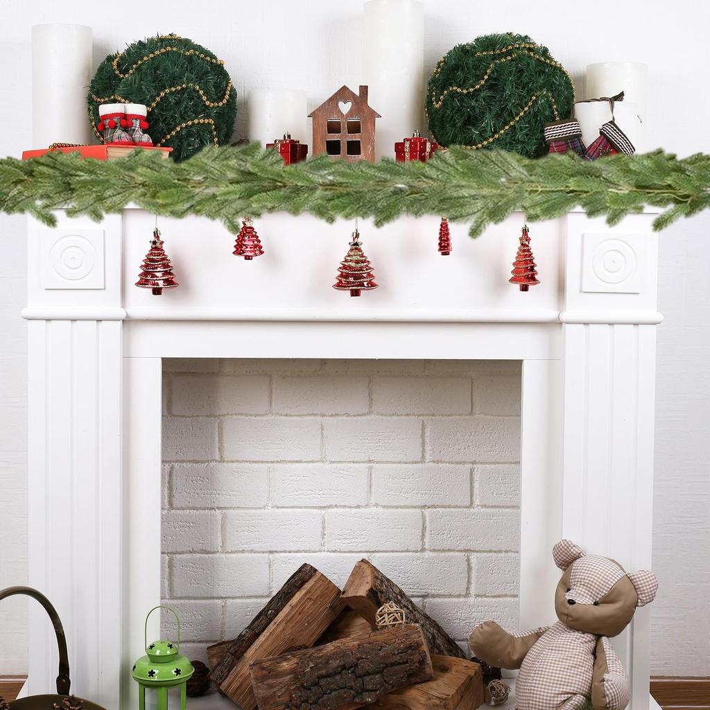 78.74in Green Plant Fake Cedar Artificial Realistic Pine Branches Soft Christmas Stems For Home Patio Yard Wall Living Room