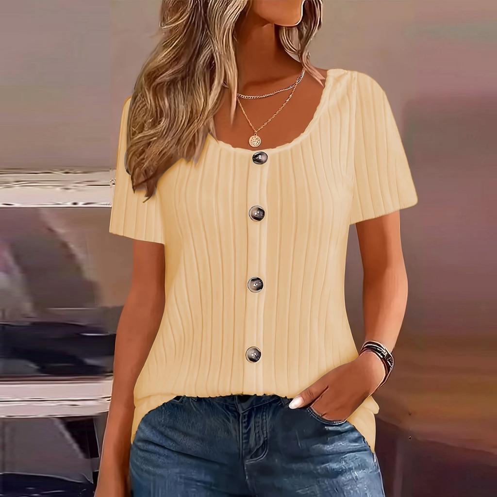 Damen Oberteile Kurzarmhemden Sommeroutfits Frühlingskleidung Lässig