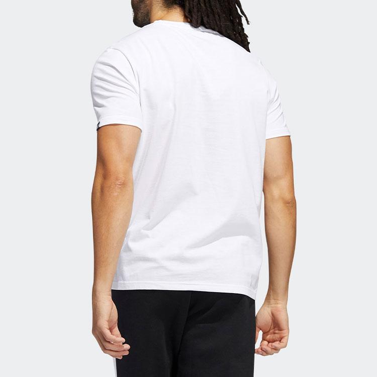 Adidas SS22 Letter Logo Round Neck Short Sleeve T-Shirt Men Tops White HE4812
