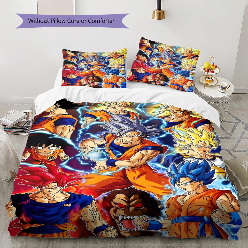 Juego de Ropa de Cama con Estampado de Dibujos Animados Colcha Funda de Colcha Funda de Almohada Decoración del Hogar Regalo de Cumpleaños (1 * funda nórdica + 2 * fundas de almohada, sin núcleo)