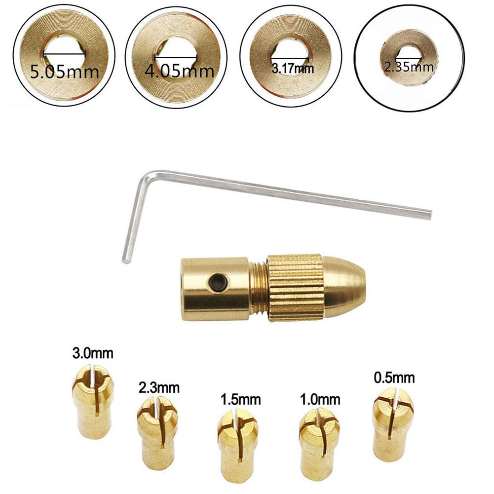 7pc Mini Drill Chuck Kit for 0 5mm To 3 0mm Bits Copper Construction for Precision Drilling for Hobby and DIY Projects
