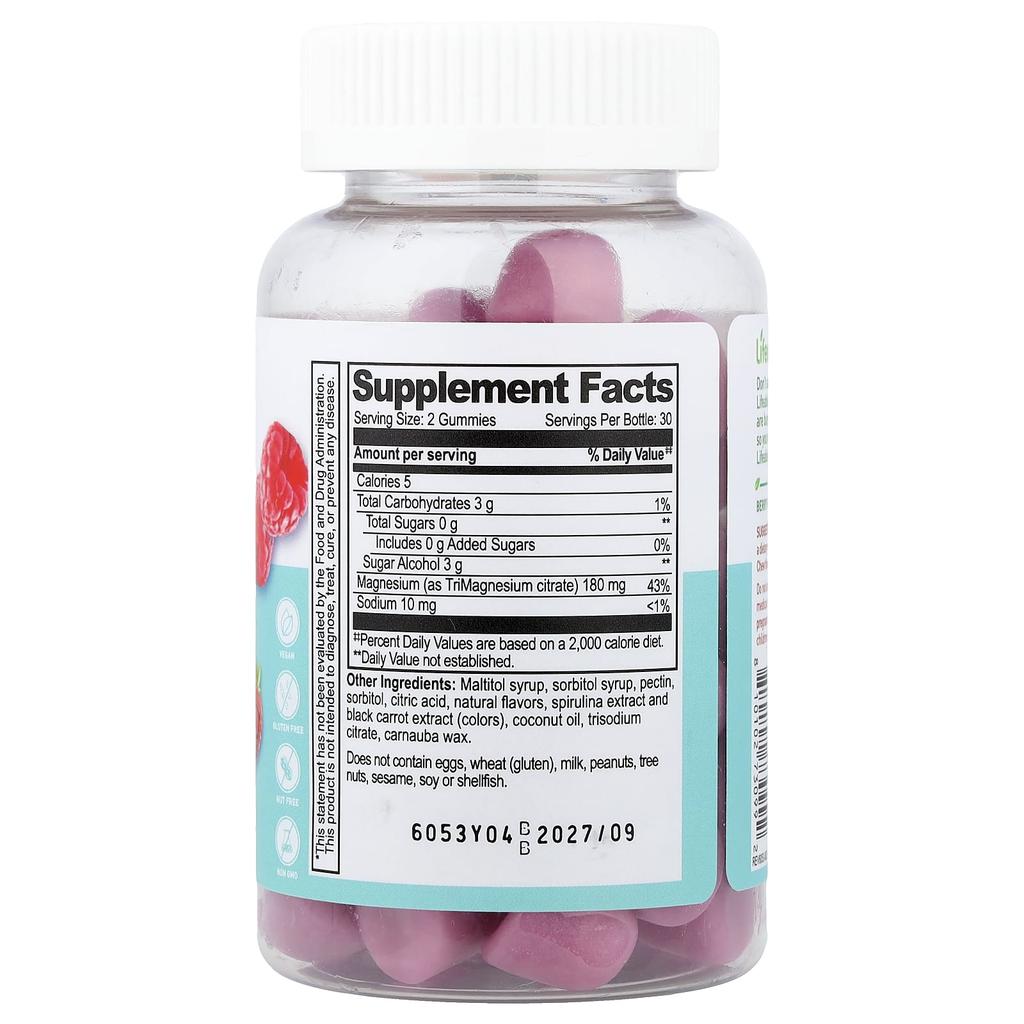 Lifeable, For Children, Magnesium Citrate Gummy Jelly, Berry, 60 Gummy Jellys (90mg per gummy)