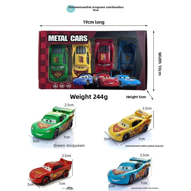 Cars Lightning Mcqueen Alloy Toy Car Set For Childrens Cartoon Gift Fun Box