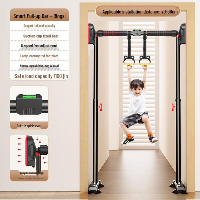 TLXT Doorway Pull-up Bar with Gymnastic Rings