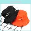 Street Style Black Cotton Fisherman Hat With Embroidery For Men And Women