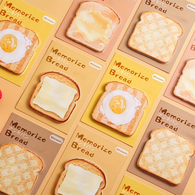 4er-Pack Toast-förmige Haftnotizen, Abreißbare Büro-Notizblöcke, Registerkarten für Schüler, Studium, Büro-Notizen und für unterwegs