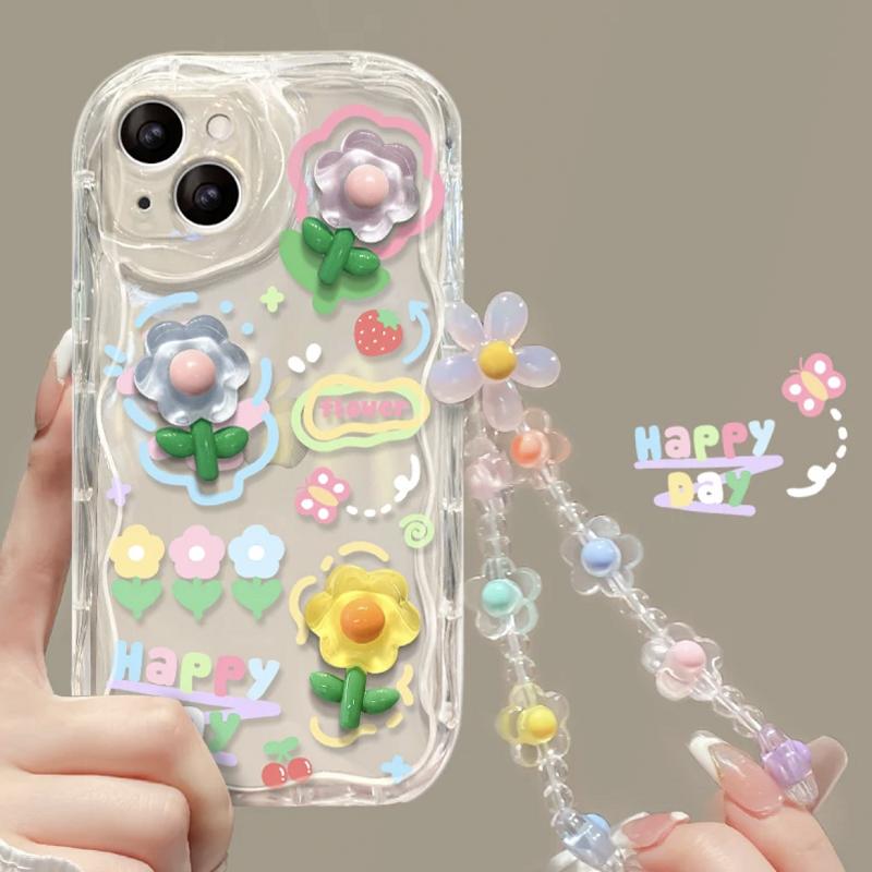 3D Flowers Animals With Bracelet New Phone Case For Infinix Hot Note Zero GT 50 40 30 Smart 9 Play Pro Plus Camon30 4G 5G Cover