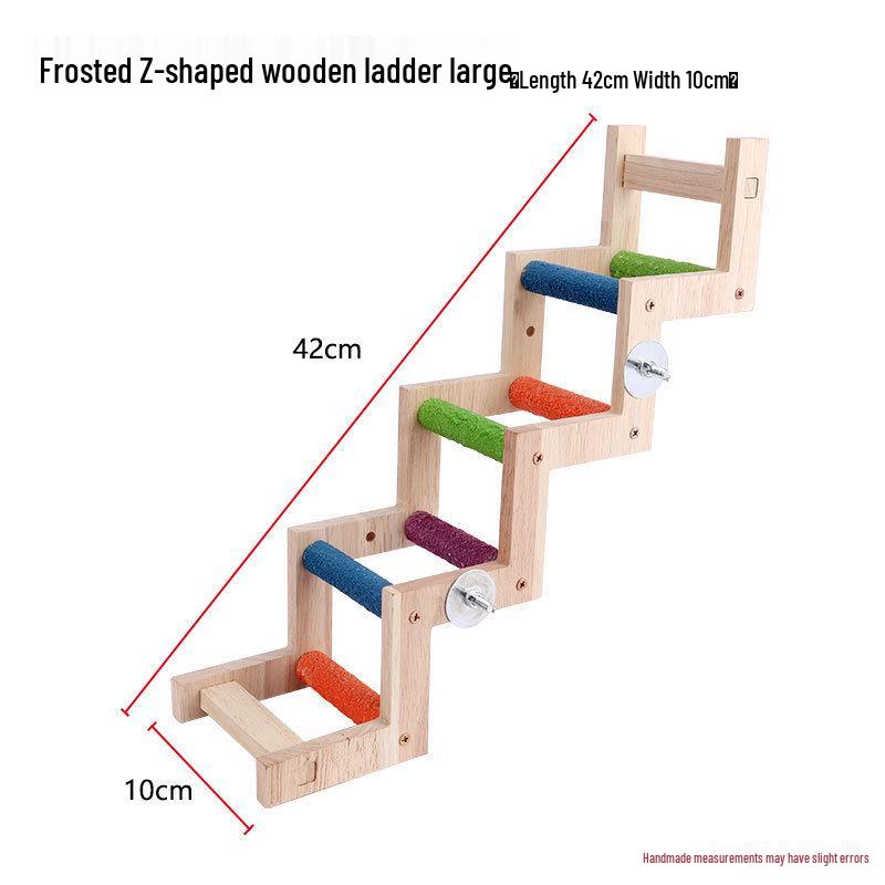 Budgie Toys Wooden Climbing Rope Ladder - Peony Interactive Swing & Beak Grinder for Small Birds In Birdcages