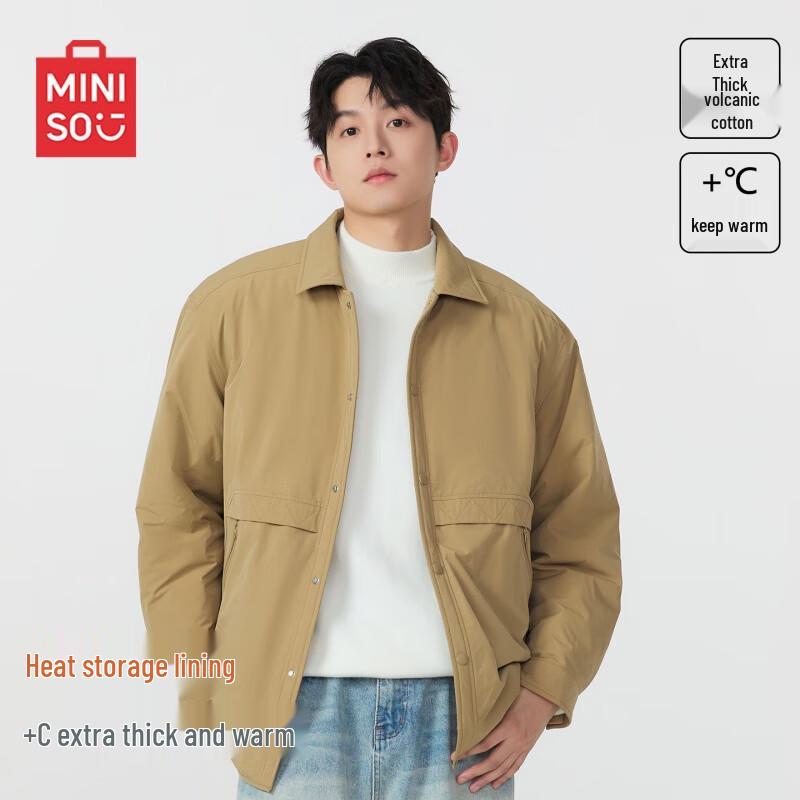

MINISO Men s Turn-down Collar Padded Workwear Jacket XL