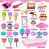 Sand Play Toy Set for Kids, Sand and Clay, Storage Box, Sandbox for Indoor and Outdoor Use, Pink Series, Ice Cream, DIY Model Making, Clay, Girls,
