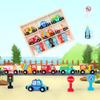 Children's wooden car ambulance fire police carriages mounted track Thomas magnetic road signs model toys set birthday gift