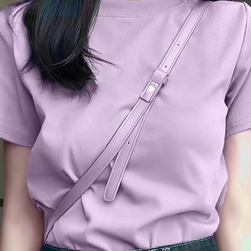 Warrior 2025 Summer Women's Loose Purple Cotton T-Shirt