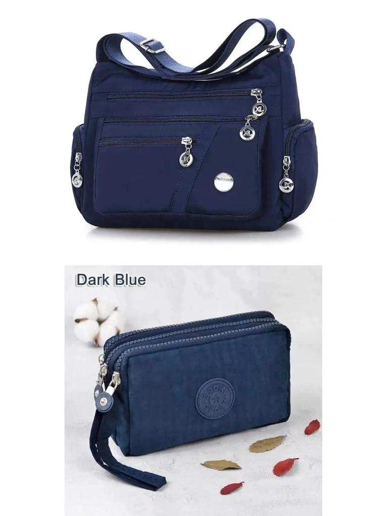 Bolso de nailon impermeable para mujer, tipo mensajero, cruzado, de gran capacidad, para viaje, informal, de alta calidad