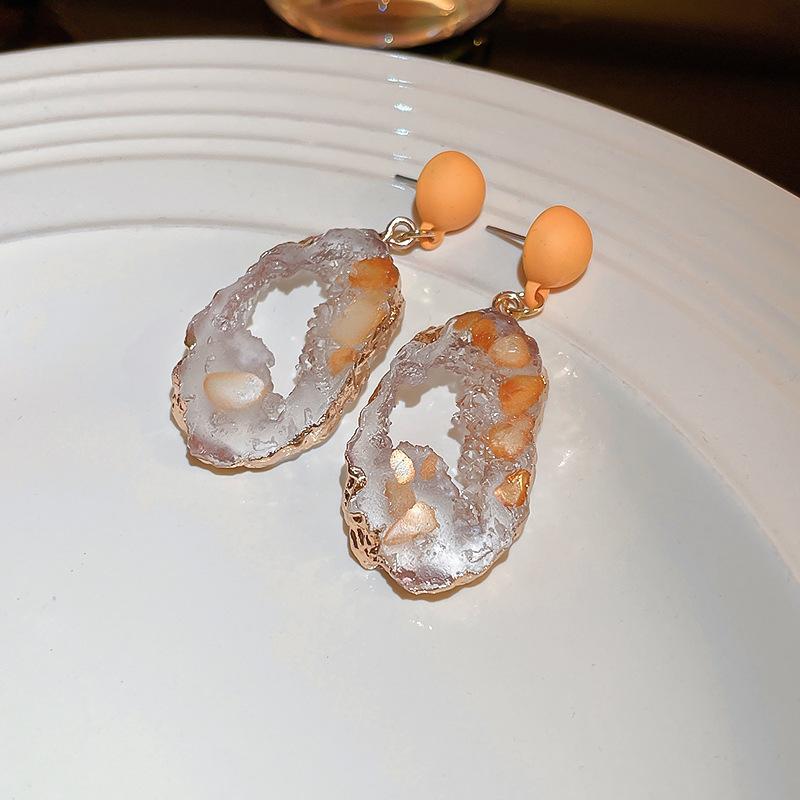 Vintage Emerald Irregular Earrings for Women 2024 New in Fashion Personality Drop Earrings Fairycore Luxury Designer Zircon