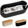 Cable Management Box Bamboo Cover Wire Junction Board Storage Box Hide Wires Power Strips Desk Computer Cable Organizer Box