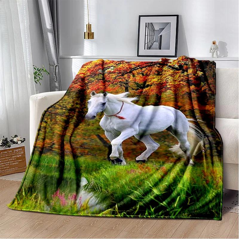 Horse Animal Pentium Gallant Steed Blanket,Soft Throw Blanket for Home Bedroom Bed Sofa Picnic Travel Office Cover Blanket Kids