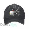 Retro SciFi Spaceship Detailed Design Baseball Cap Unisex Women Distressed Washed Sun Cap Outdoor Workouts Hat