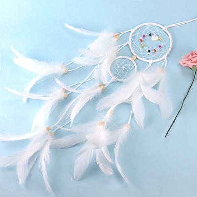 Creativity White Dream Catcher Pendant Handmade Feather Ornament Home Wall Room Decoration Birthday Festival Gifts Bedroom