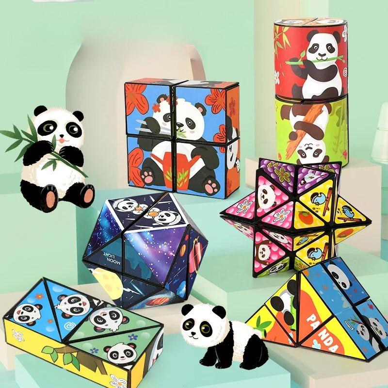 Panda Pattern Infinite Geometric Anti-stress Anxiety Desk Toys Foldable Flipping Stress Relief Finger Toys