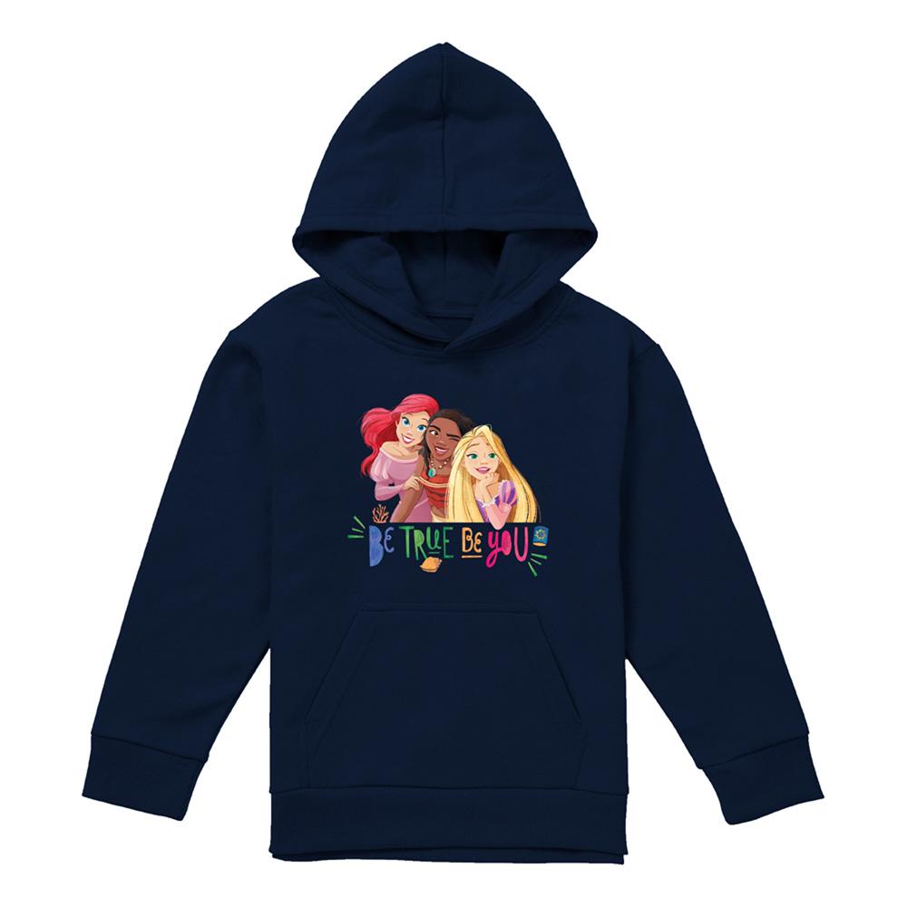 Disney Princess Childrens/Kids Be True, Be You Ariel Moana Rapunzel Pullover Hoodie