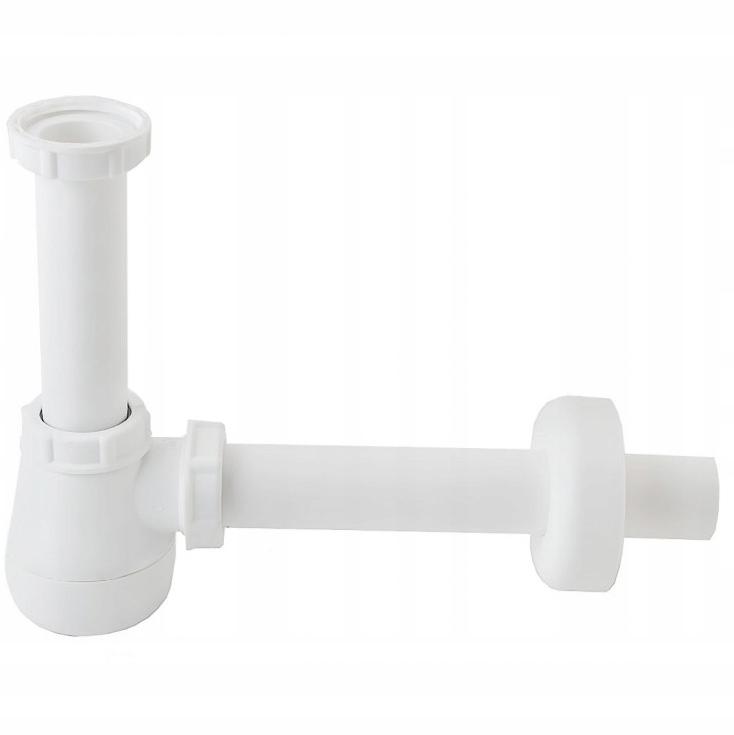 Set: silver click-clack plug without overflow + washbasin siphon