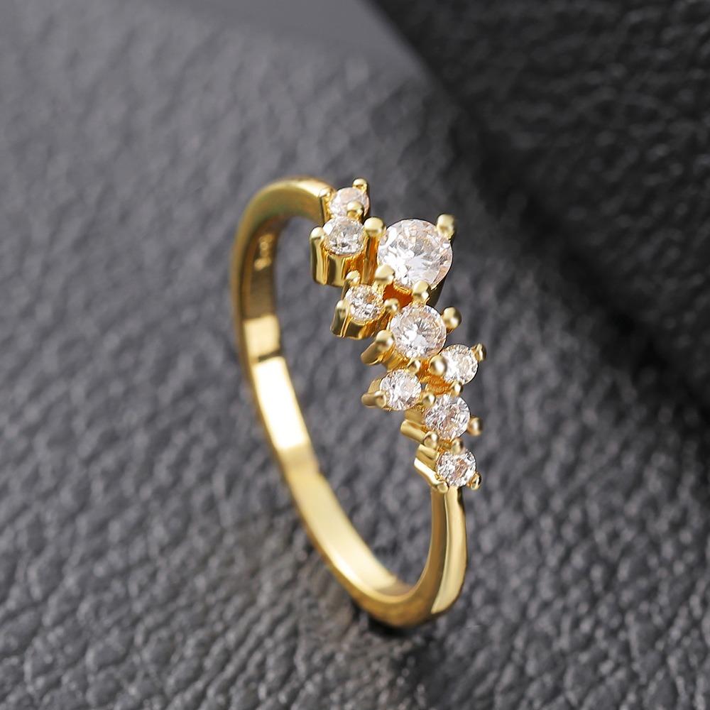 Women 18k Gold Plated Diamond Ring Fashion Handmade Jewelry