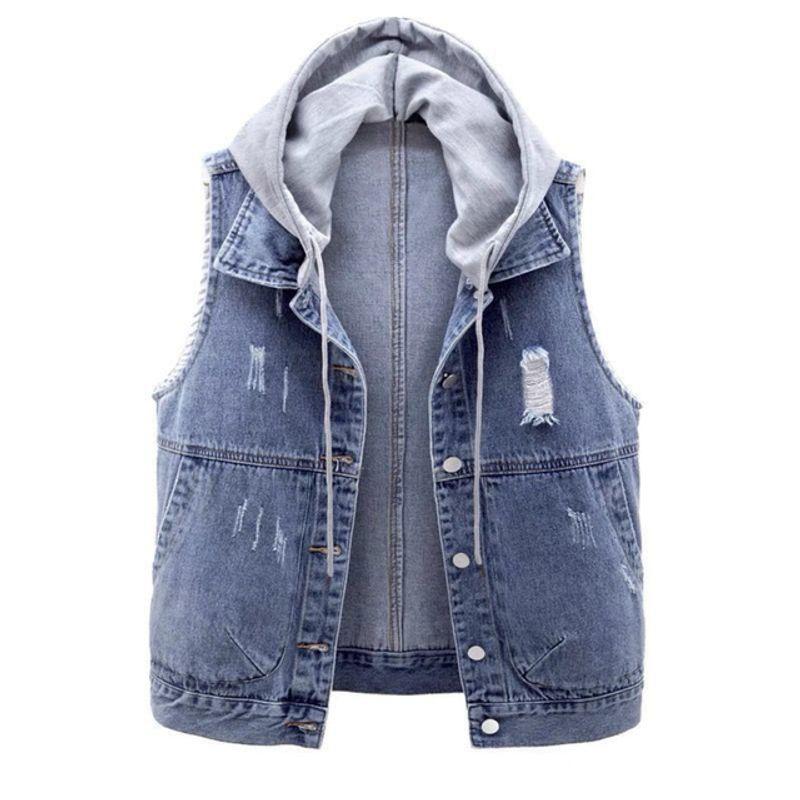 

Women s Casual Solid Color Versatile Vest Casual Pure Color Versatile Vest Female Hooded Blue S