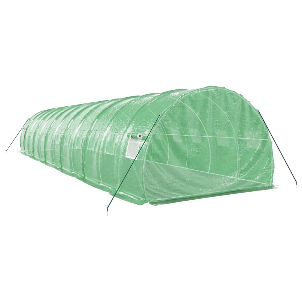 Vidaxl Greenhouse with Steel Frame, Green, 36 Sqm, 12X3X2 M