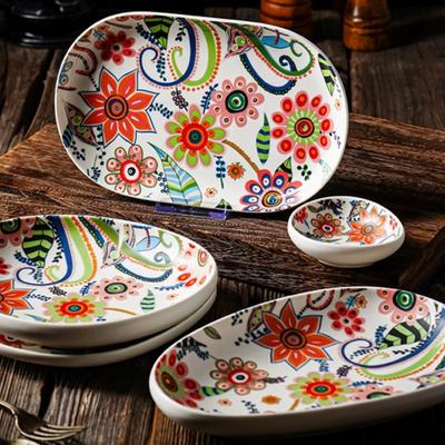 Butterfly Love Ceramic Flower Plate - Creative Dinner & Side Dish Tableware, Microwave Safe