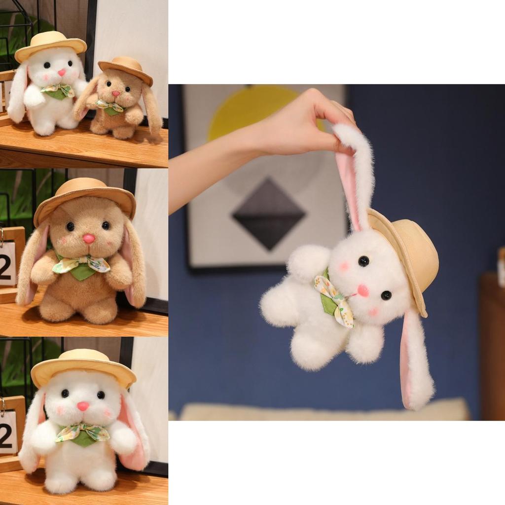 Adorable Plush Pudding Rabbit Toy With Hat Soft White Bunny Doll For Kids And Collectors