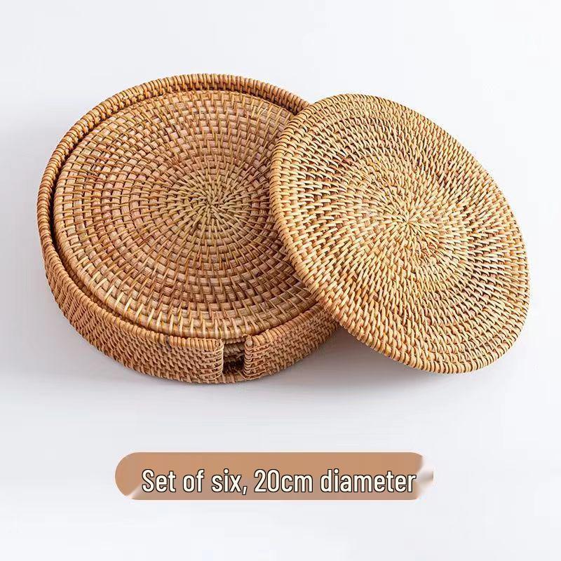 Handgefertigter vietnamesischer Rattan Hitzeschutz-Untersetzer für Ess- und Teegeschirr