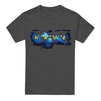 The Amazing Race Unisex Adult Faded Globe T-Shirt