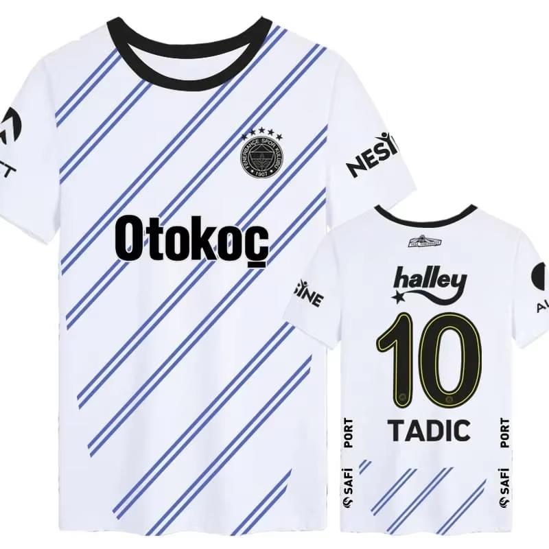 MDHAO xin nan zhuang  3D txu Lokaal Super Fenerbahce Team Dzeko Voetbal T-shirt Mannen Vrouwen Fans Korte Mouw T-shirt Kinder Sport T-shirt Familie Kinderen T-shirts L