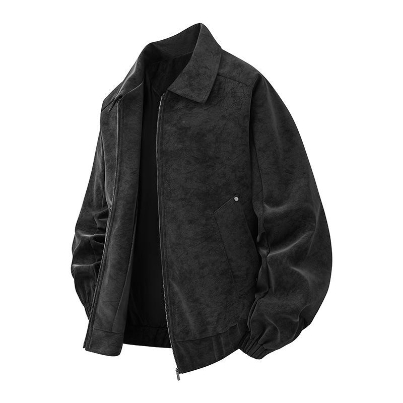 

Youth Japanese Retro PU Leather Jacket - Spring/Autumn Versatile Workwear with Free Shipping, 2025 Collection 2XL чорний