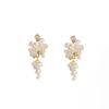 Fashion Light Luxury Pearl Flower Fringed Diamond Earrings Niche Design Temperament Gentle Earrings Women