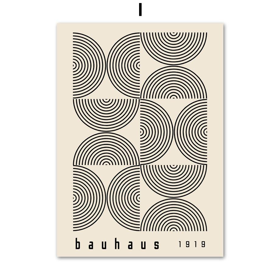 Abstract Striped Girl Bauhaus Geometric Wall Art Posters Prints Picture Vintage Line Canvas Paintings For Modern Room Home Decor