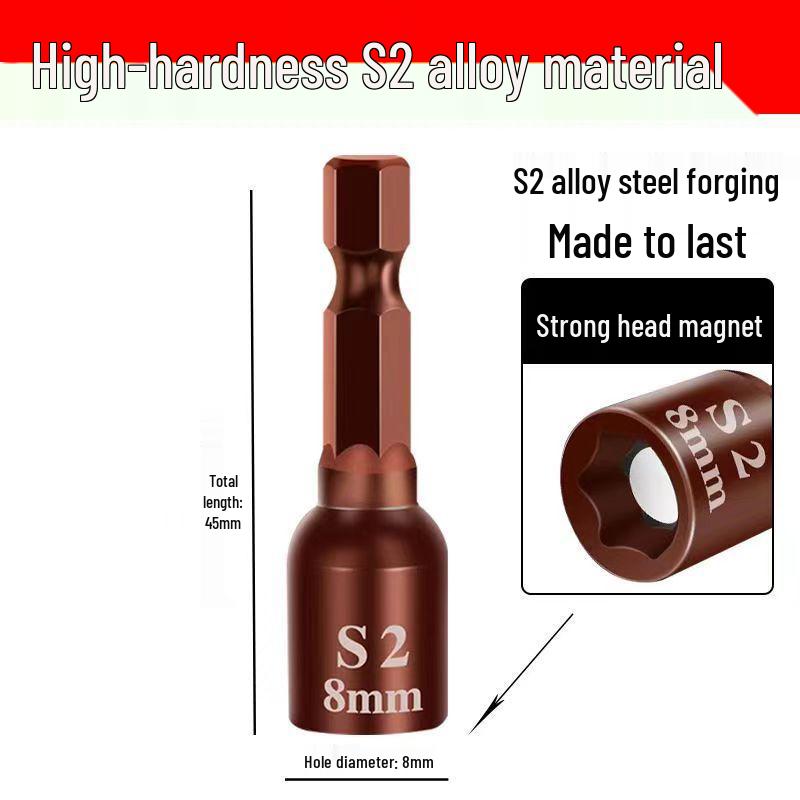 Non-Magnetic 9 & 14-Piece Socket and Hex Bit Set for Electric and Pneumatic Ratchets