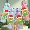 1PC Gingerbread Christmas Boy 750ml Color Plastic Sports Water Bottle Leakproof Flip Straw Lid Suitable for Sports Office Home Use