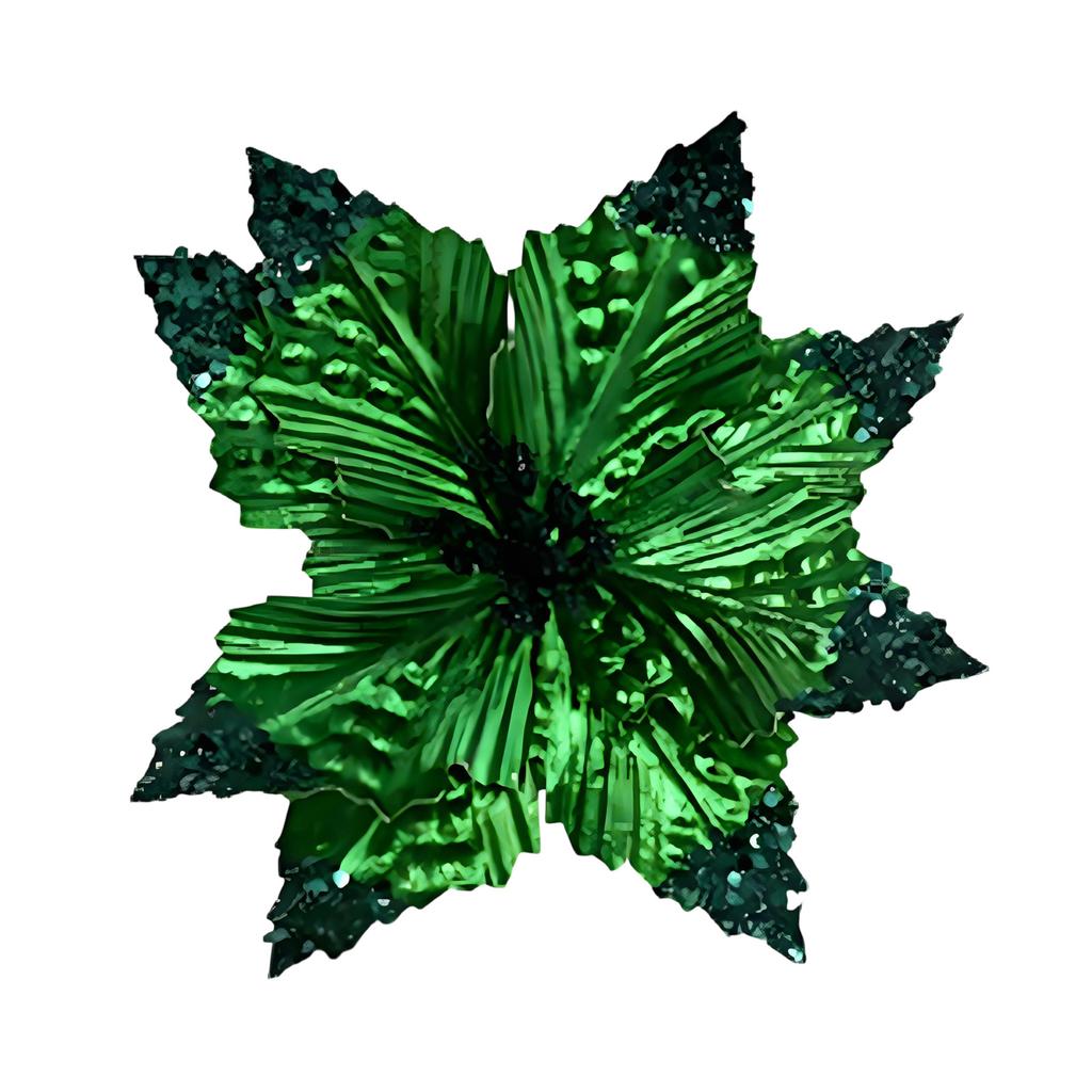 Artificial Christmas Flowers with Glitter for Tree Decoration and DIY Arrangements