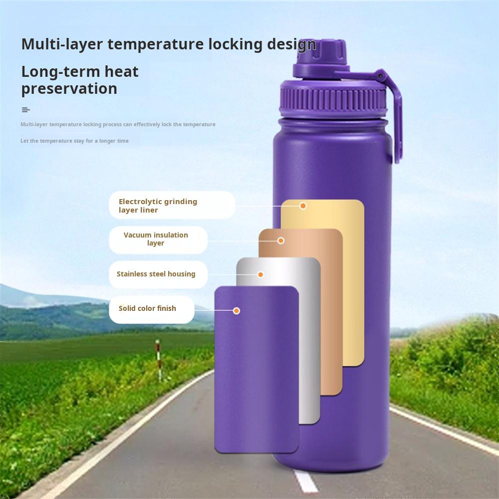 25oz Sports Water Bottle Leakproof Gym Vacuum Mug PortableCup Stainless Steel Outdoor Sport Cup Insulated Water Bottle