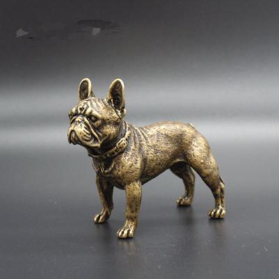 Copper-plated Figurine Rural Mongrel French Ornament Antique Micro-carved Piece Handcrafted Antique- Decorative Item And Home
